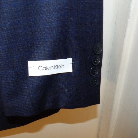 NWT Calvin Klein Navy Wool Blazer / Suit Coat Sz 44R - Picture 5 of 9